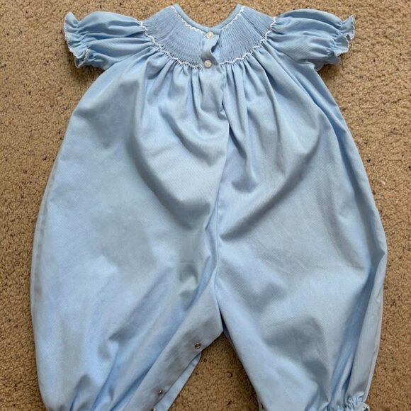 Blue Smocked Kids One Piece - Picture 2 of 3